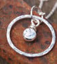 Silver Necklace, Silver Pebble Ring Pendant, Silver Jewellery