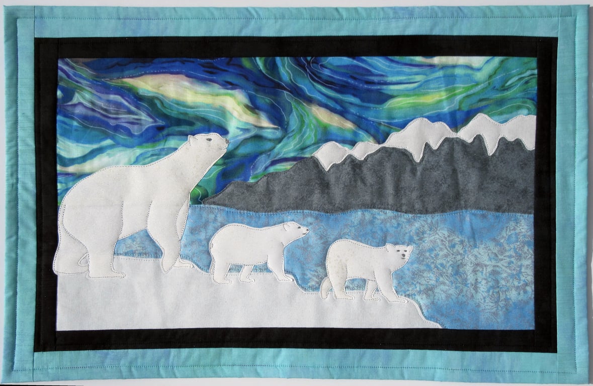 Poles Apart polar Bear Kit Art Quilt Wall Hanging 