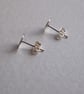 Sterling hammered studs, silver stud earrings. Shiny hammered silver - Image 5