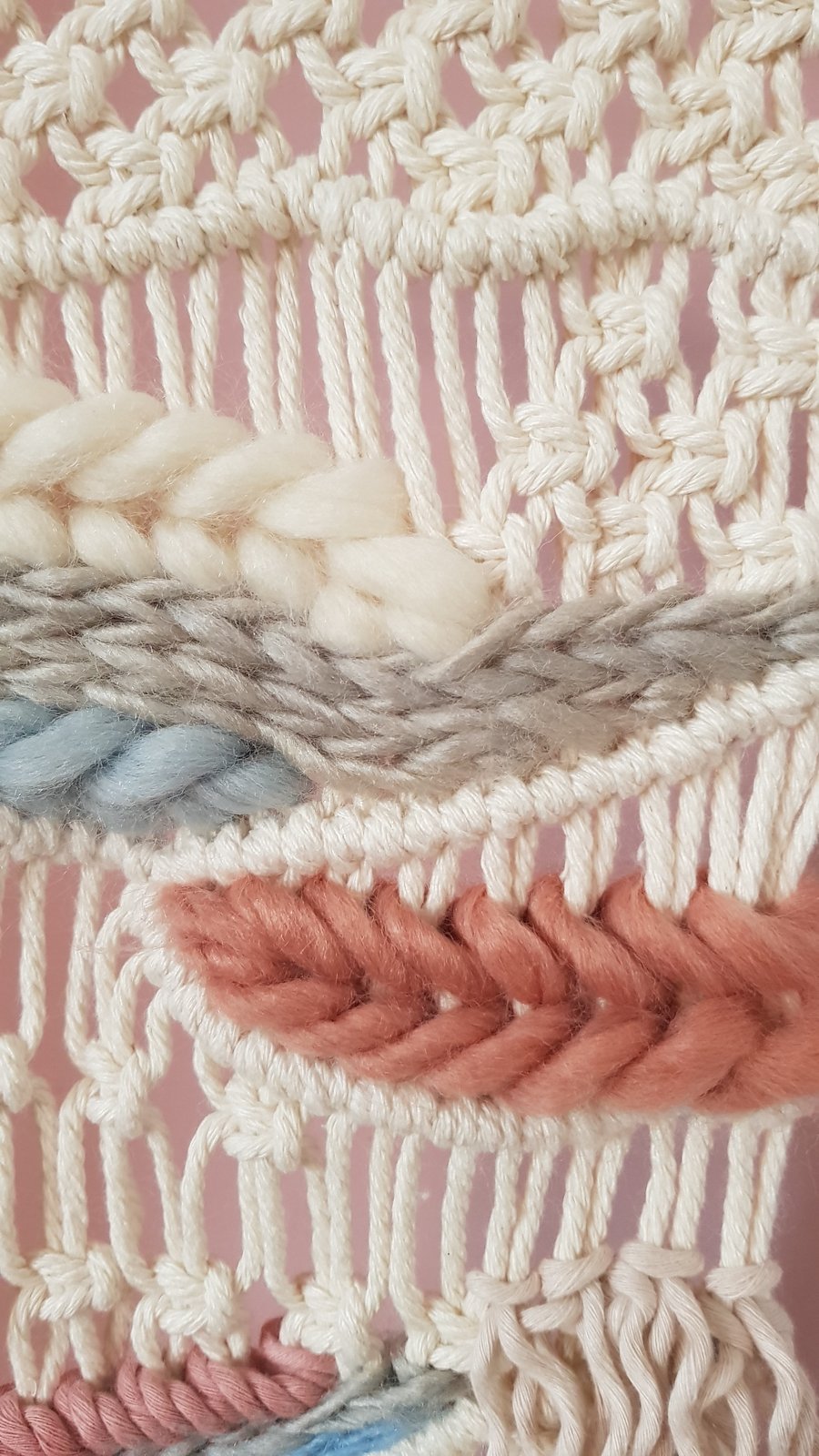 Macrame weaving wall hanging 