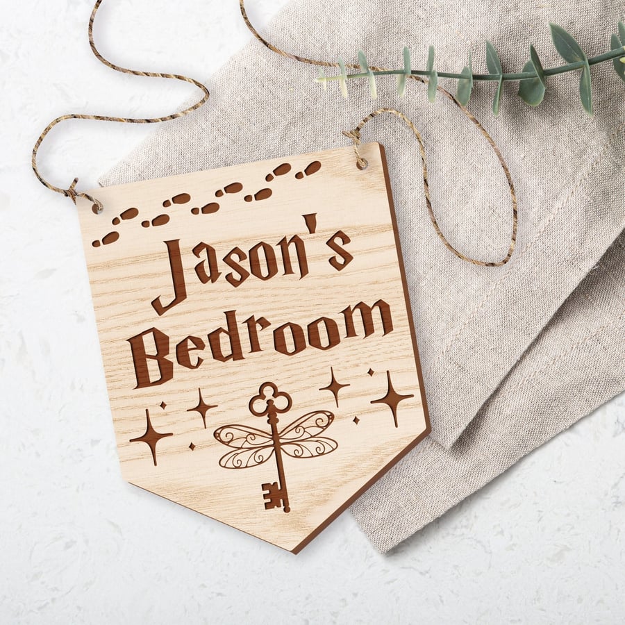 Personalised Magic Kids BedroomWooden Sign - Subtle, Modern Sign Home Decor