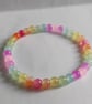 Pastel Rainbow Glass Bead Bracelet