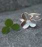 Handmade sterling silver clover ring, silver botanical ring, nature lover gift - Image 5