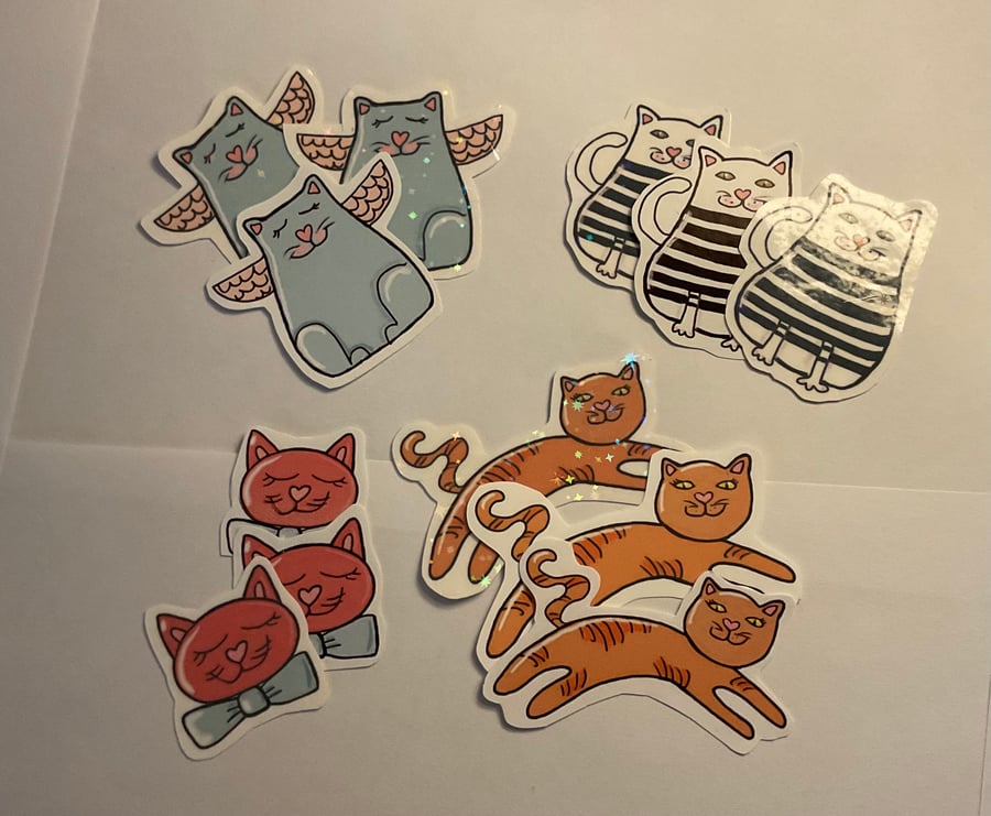 Angel cat stickers