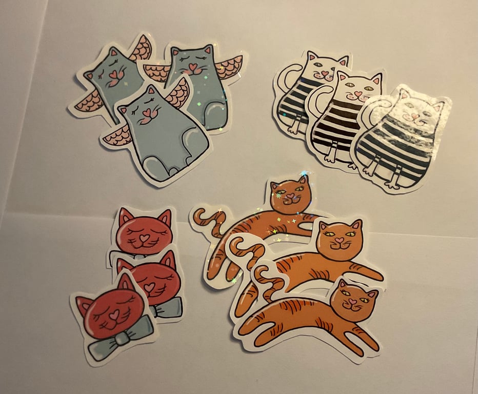 Angel cat stickers