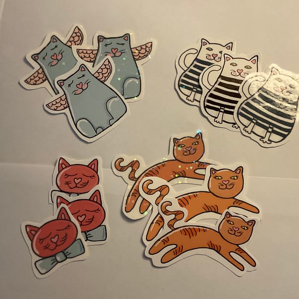 Angel cat stickers