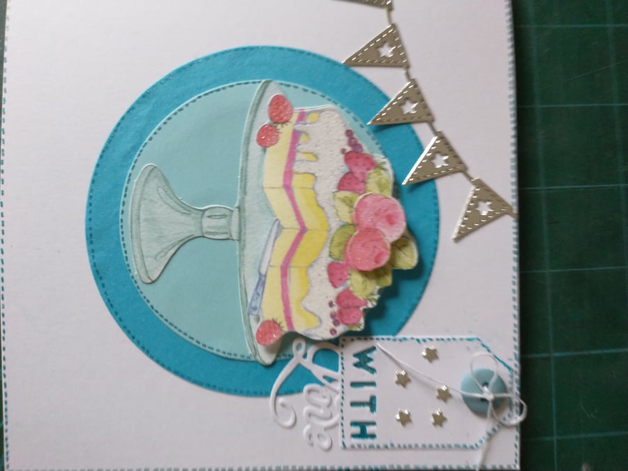 Victoria sponge with love card