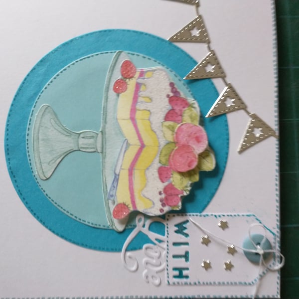 Victoria sponge with love card