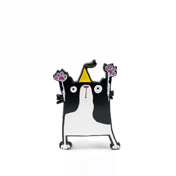 Party Cat enamel pin 