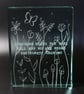 Plants and Forest Etched Glass Block With Motivational Quote - Image 2