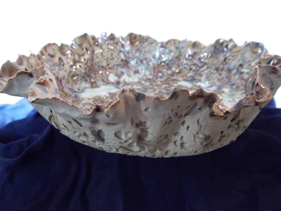 Opalescent Birdseed Bowl (flat bottom)