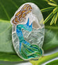 Fine silver and enamel mermaid pendant 