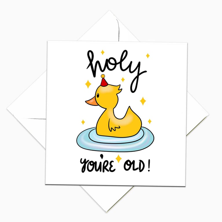 Happy birthday duck card with a cute  rubber bath duck