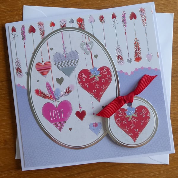 Love Hearts Card - Anniversary, Engagement, Wedding, Valentines