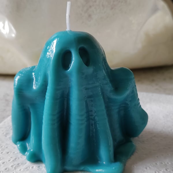 Teal Soy Wax Ghost Scented Candle 