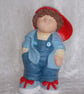 Ceramic Hand Painted Large School Boy Male Figurine Ornament Decoration. - Image 1