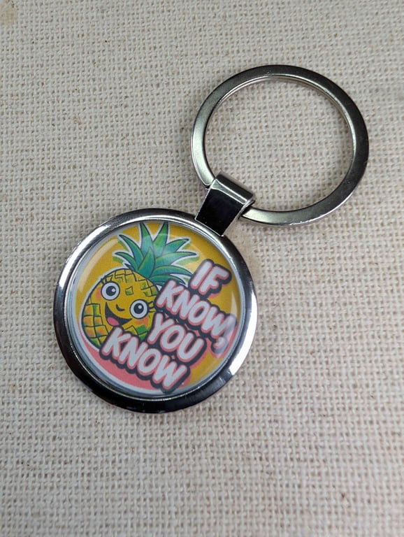If you Know, you Know - Pineapple Keyring - Large Resin Finished Keychain
