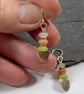 9ct gold earrings with matte spring coloured beads - Image 8