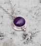 Amethyst Lotus Moon Flower Necklace - Image 2