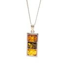  Baltic Amber pendant in 3 different colours set in sterling silver