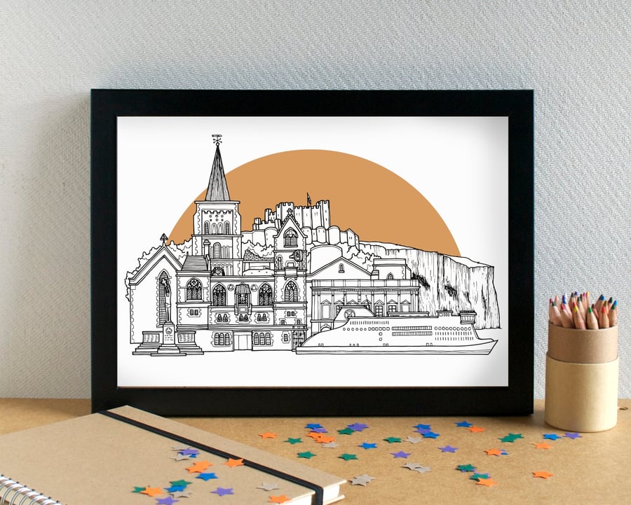 Dover Kent Skyline Art Print