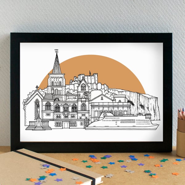Dover Kent Skyline Art Print