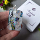 Handmade Dichroic Glass Pendant Necklace – Iridescent Statement Jewellery Gift