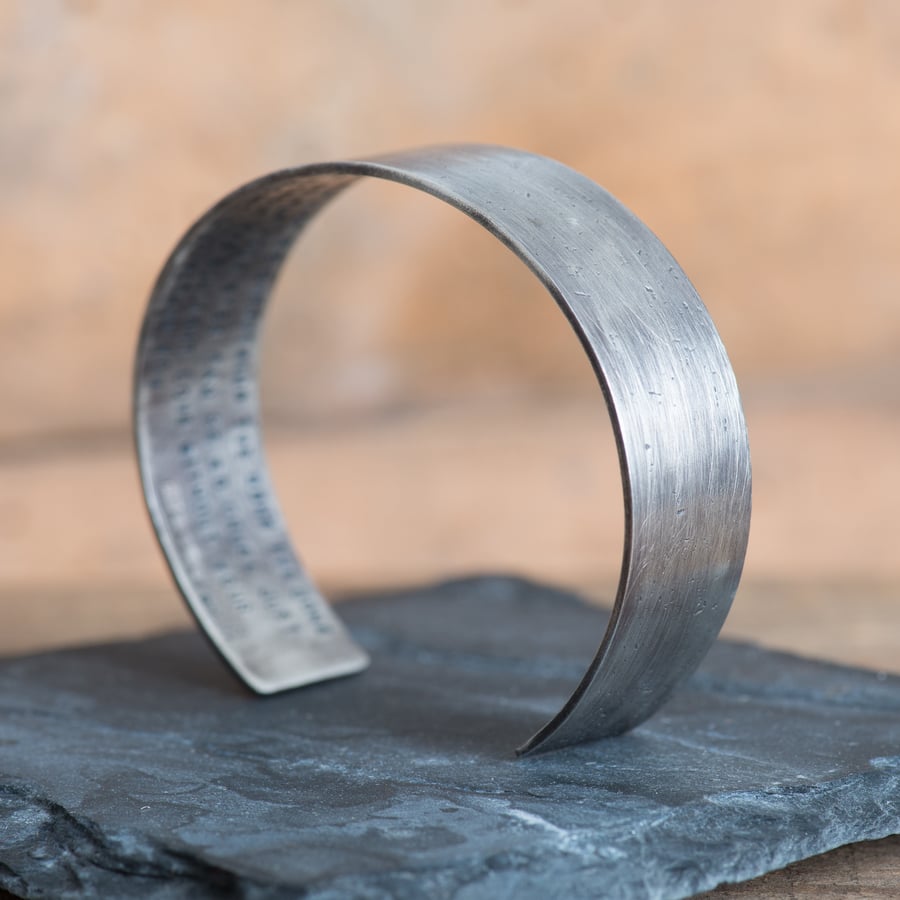 Labyrinth Inspired Sterling Silver Bangle