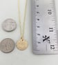 Small Solid Textured 9ct Gold Minimalist Circular Hammered Disc Necklace - Image 6