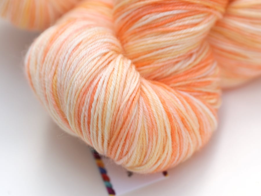 SALE: Peach Iced Tea - Superwash merino-nylon 4 ply yarn