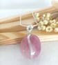 Rose Quartz Necklace - Wire Wrapped Rose Quartz Tumble Stone - Heart Chakra  - Image 5