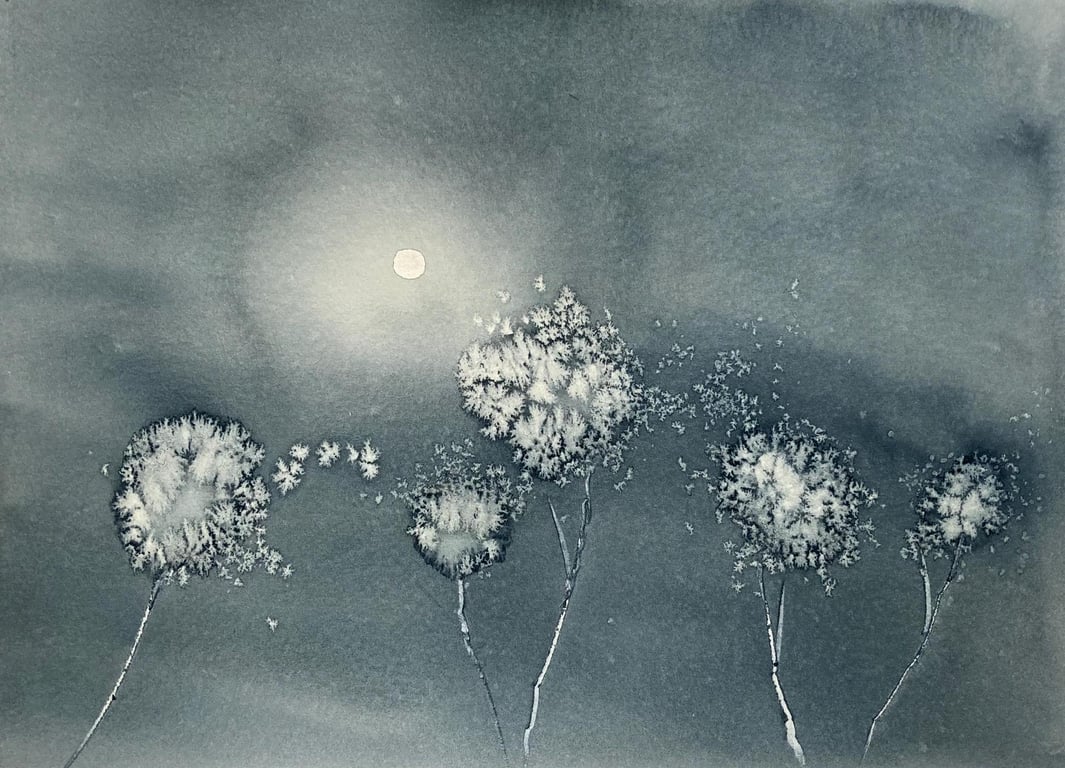 Nocturne flowers (Pure Origninal Watercolour) watercolor, watercolour, painting,
