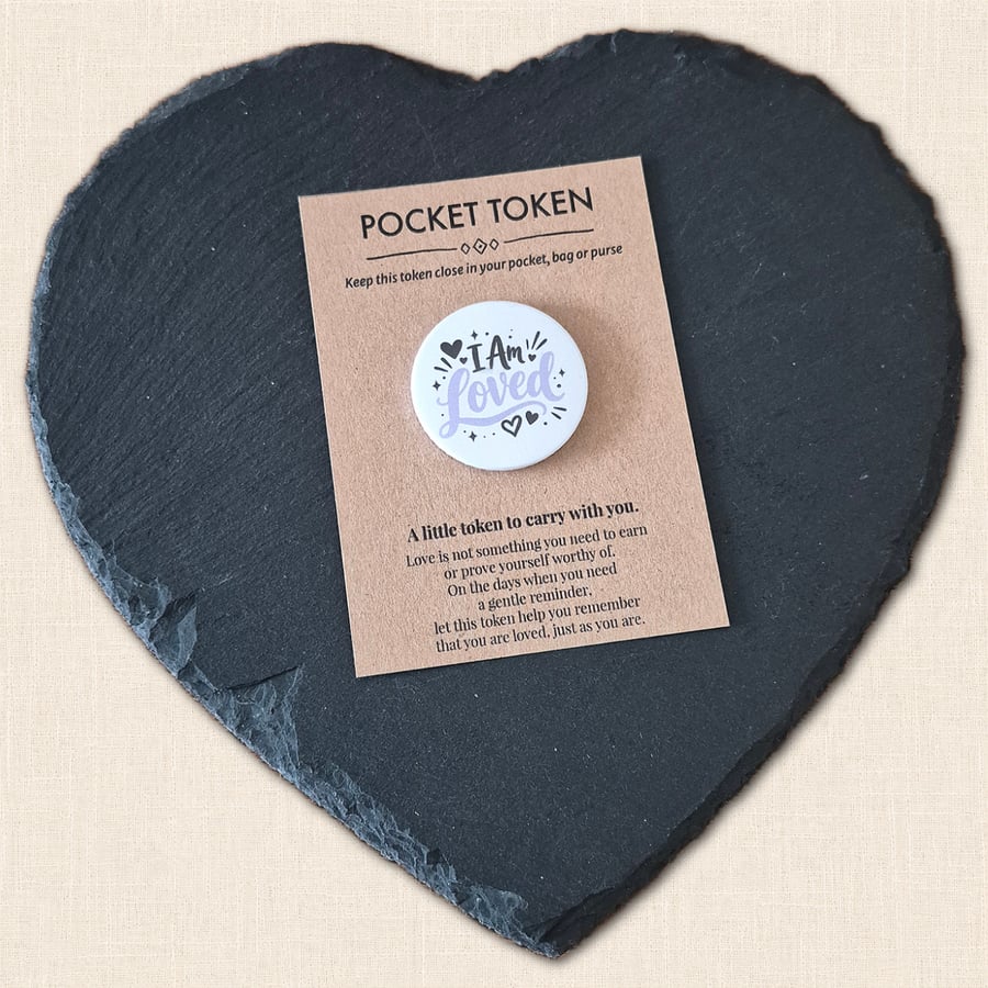 I Am Loved Pocket Token - Little Reminder You Are Loved Just as You Are