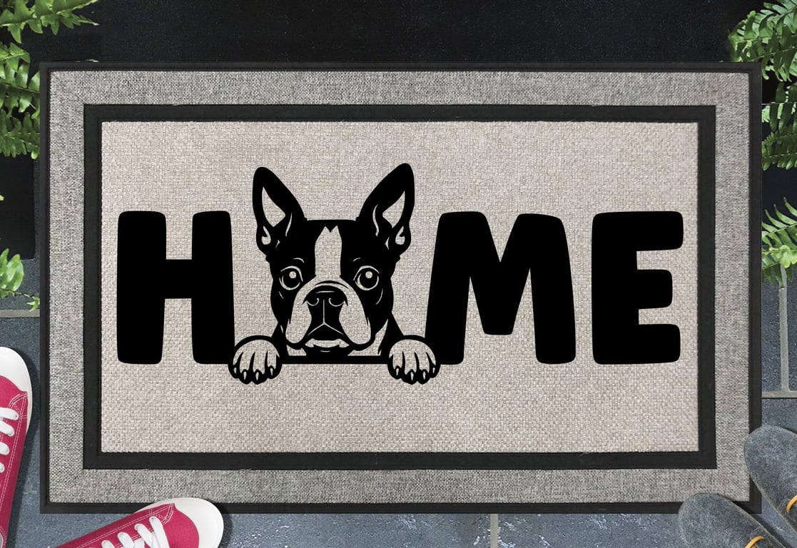 Boston Terrier Doormat No.3 - All Weather -  Boston Terrier Welcome Mat,45x70cm 