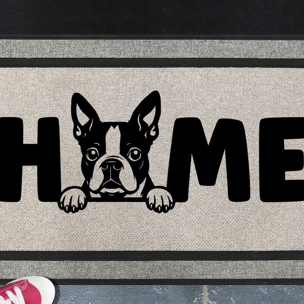 Boston Terrier Doormat No.3 - All Weather -  Boston Terrier Welcome Mat,45x70cm 