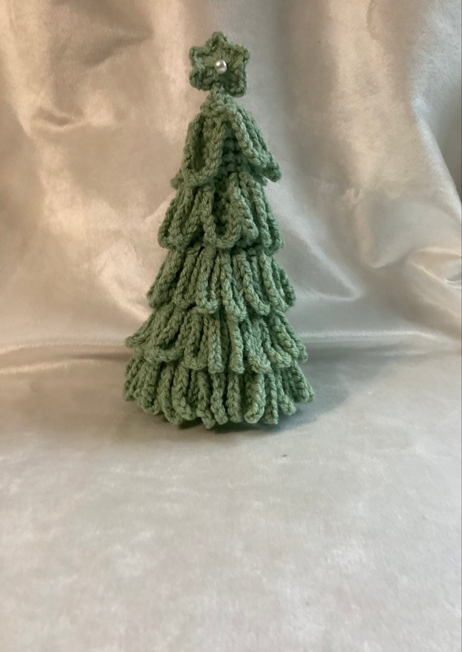 Crochet Christmas Tree, green tree, Christmas decoration. 