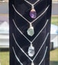Raw Sapphire Crystal and Sterling Silver Necklace - September Birthstone - Image 4
