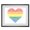 Personalised Pride Love Heart Gay Lesbian LGBT Same Sex Rainbow Word Art Design