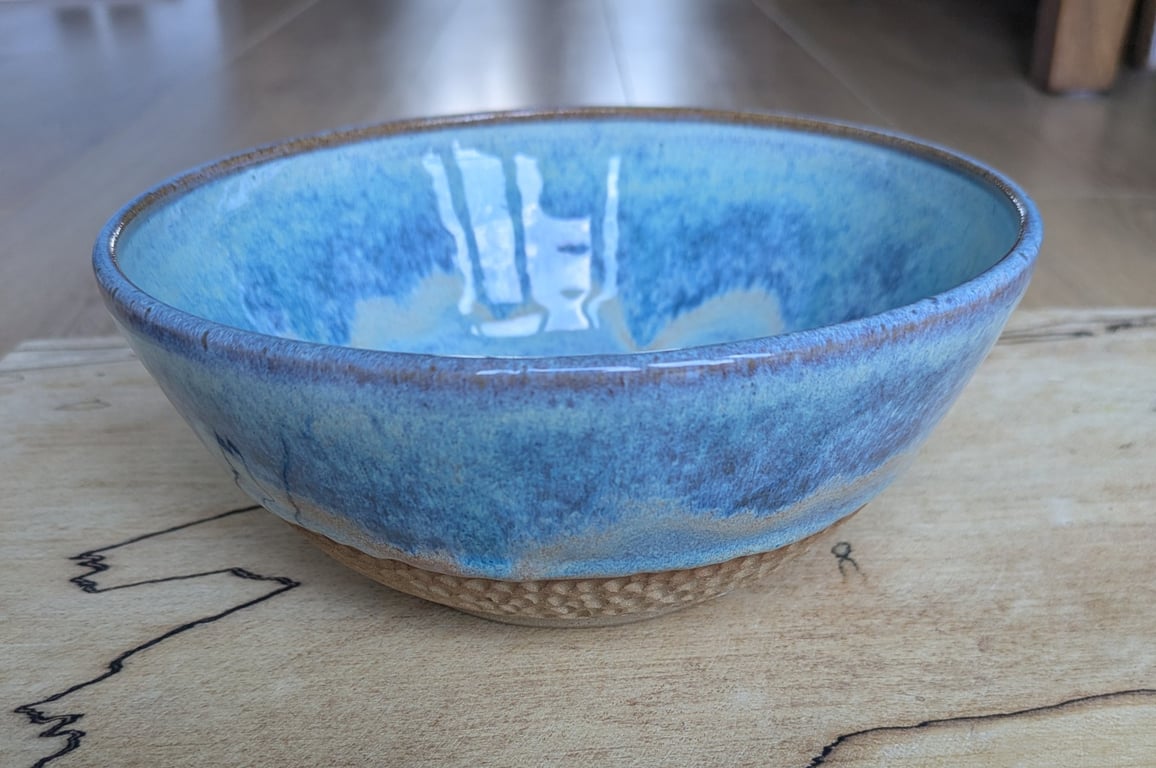 Turquoise green medium carved bowl