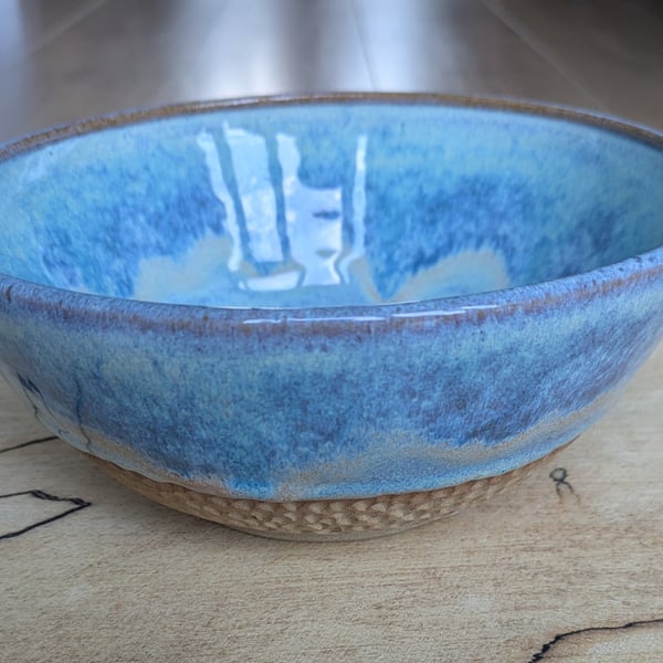 Turquoise green medium carved bowl