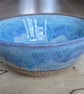 Turquoise green medium carved bowl