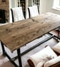 Dining Table, Custom Made Reclaimed Scaffold Boards, Rustic, Industrial, Pipe Tu - Image 3
