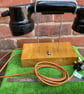 Banker’s Desk Lamp, Repurposed WW2 Army Field Telephone Bakelite Handset - Image 8