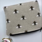 Make up pouch or storage purse.  Cut from linen look cotton in a popular print. 
