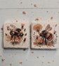 Buzzy Bees Decoupaged Slate Coaster Set of 2