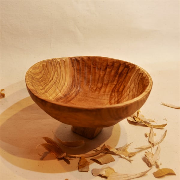 Hand carved Bowl in hedgerow wood.