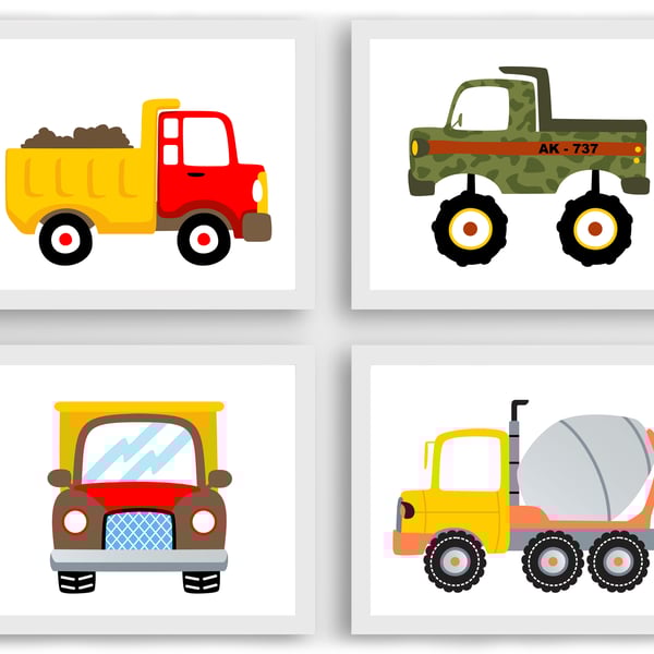 Construction boys nurery prints, Construction wall decor, gift for boys