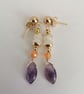 Dangle earrings, moonstone, carnelian and amethyst  - Image 2