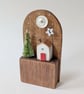 Festive Wooden Cottage Scene with Tree and Button Moon - Image 3