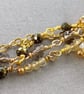 Dainty Hoop Dangle Earrings With Pyrite & Smokey Quartz  - Image 8